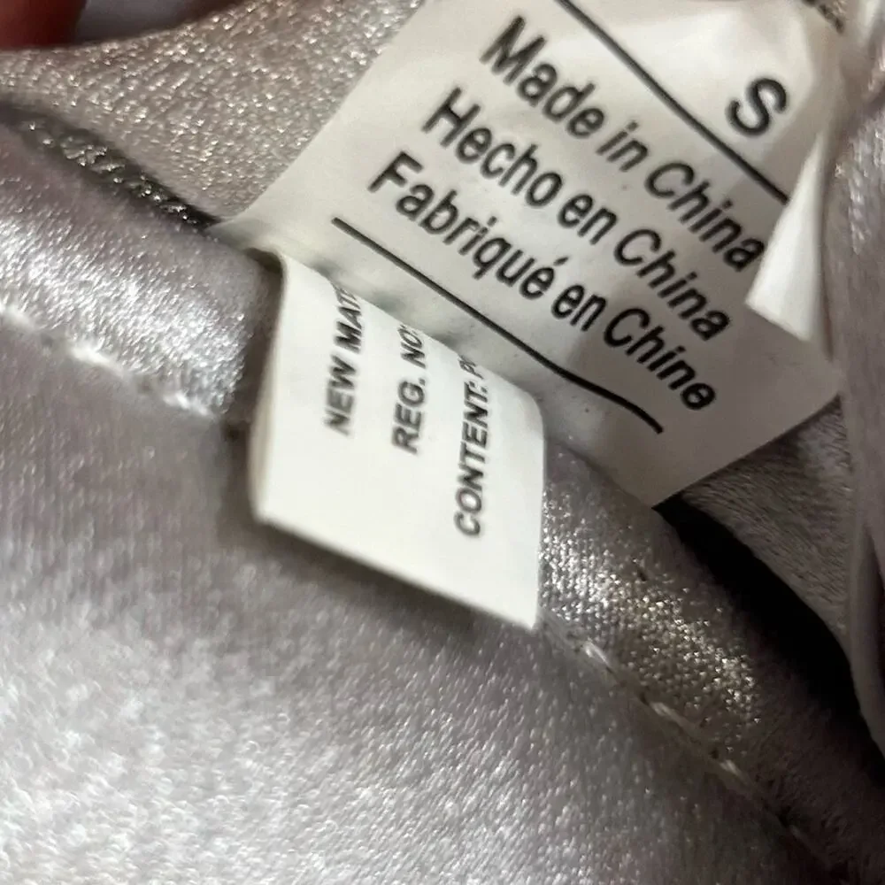 Draper James Silver Bow Slid Slip On Sandals Size Small